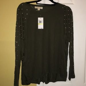 New Michael Kors Casual Top Forrest Green